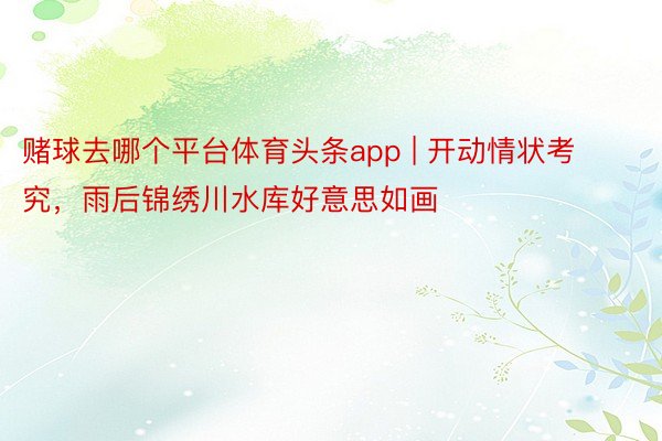 赌球去哪个平台体育头条app | 开动情状考究，雨后锦绣川水库好意思如画